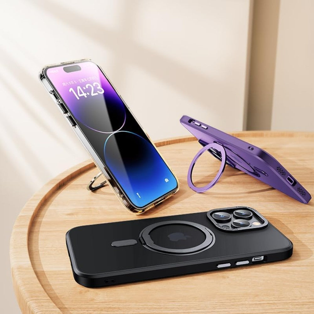 iPhone 16 Pro Max Case with 360° Rotatable Magnetic Ring Stand
