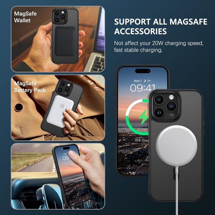 iPhone 16 Pro Max Case with 360° Rotatable Magnetic Ring Stand