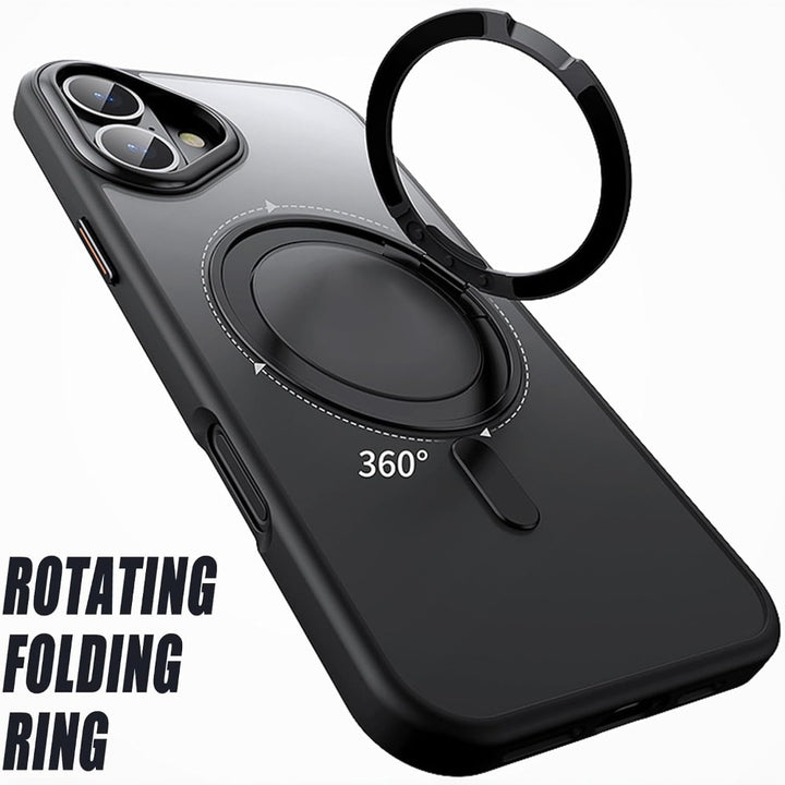 iPhone 16 Plus Case with 360° Rotatable Magnetic Ring Stand