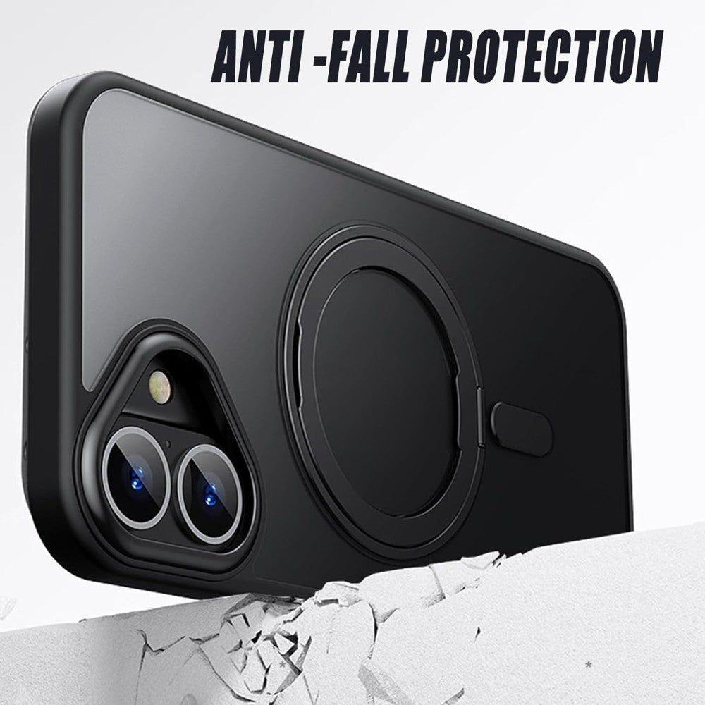 iPhone 16 Case with 360° Rotatable Magnetic Ring Stand