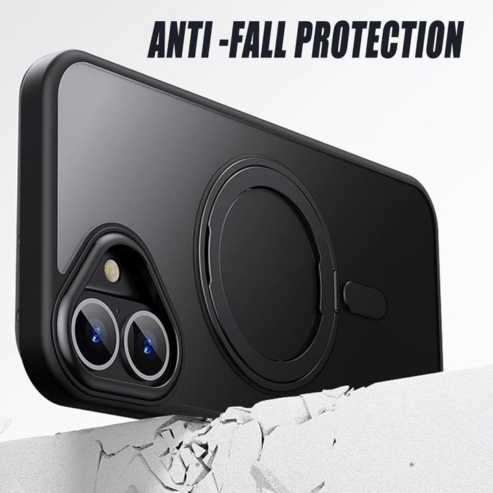 iPhone 16 Case with 360° Rotatable Magnetic Ring Stand