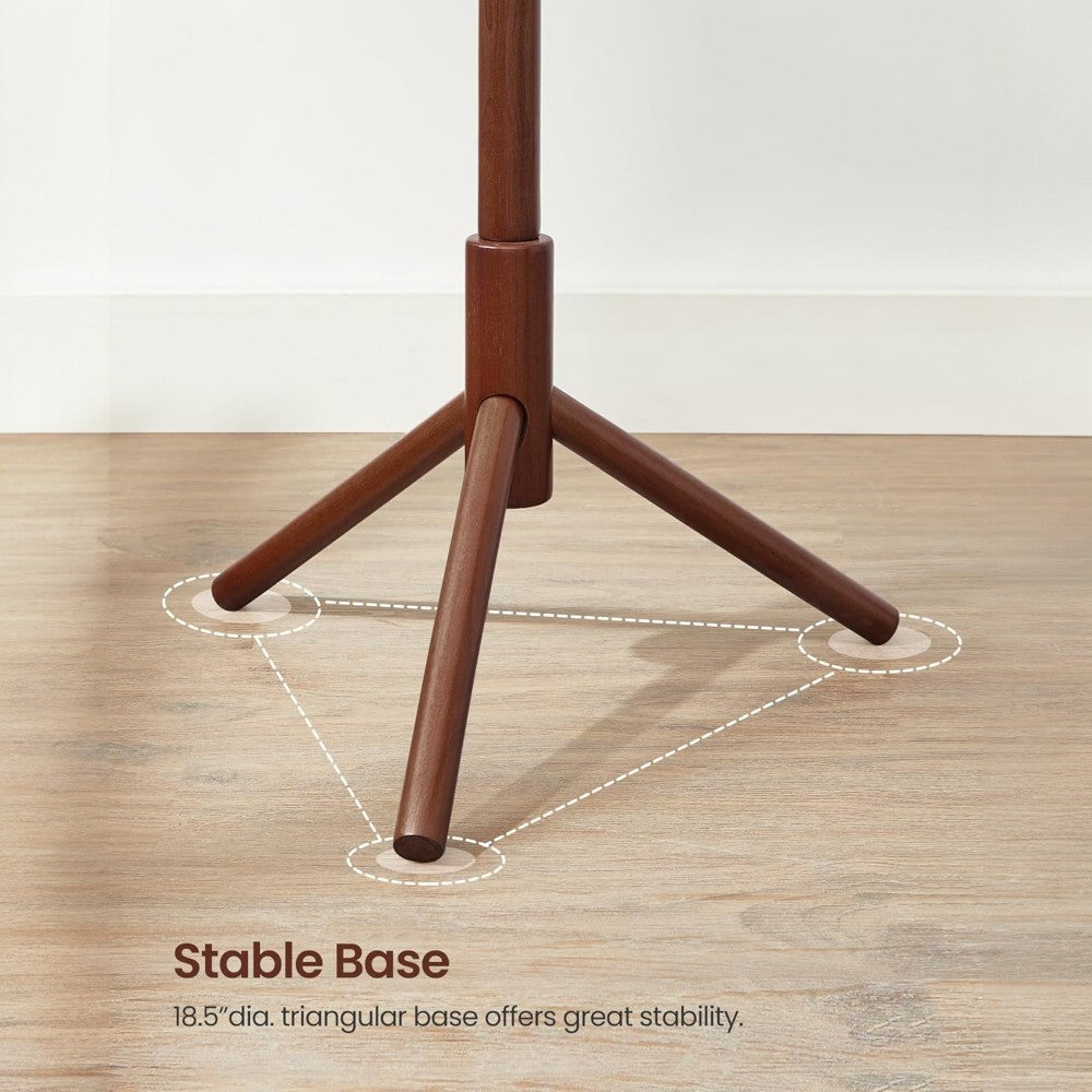Wooden Coat Tree with 8 Hooks -Walnut