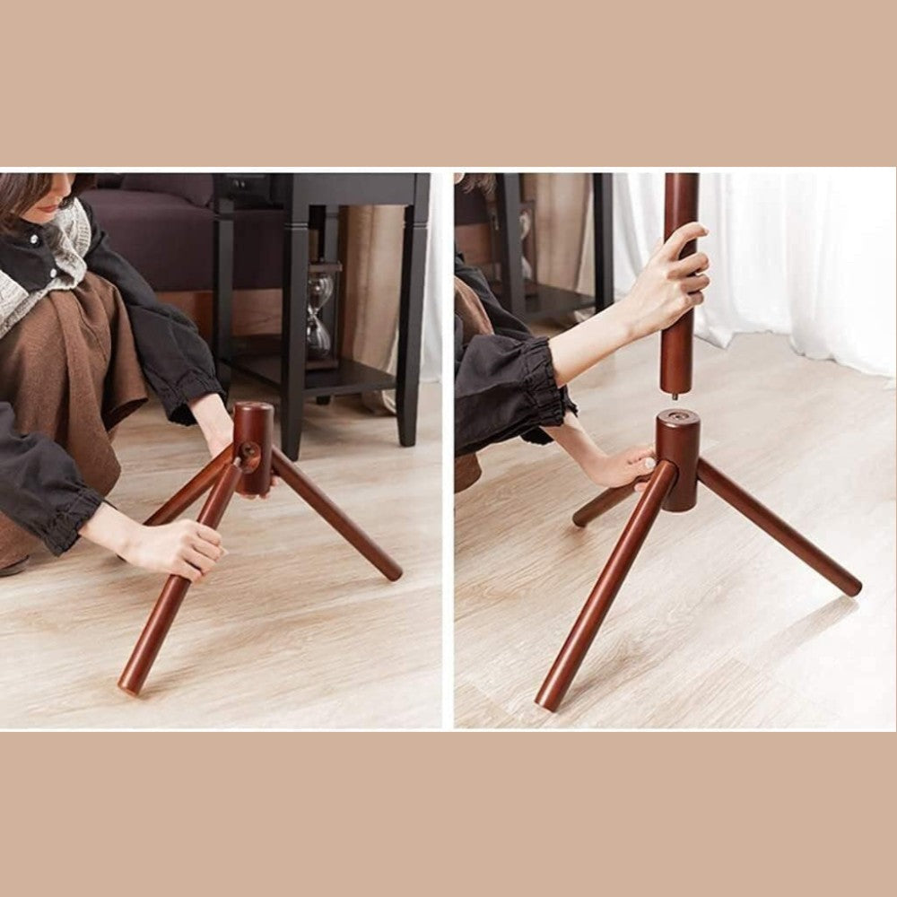 Wooden Coat Tree with 8 Hooks -Walnut