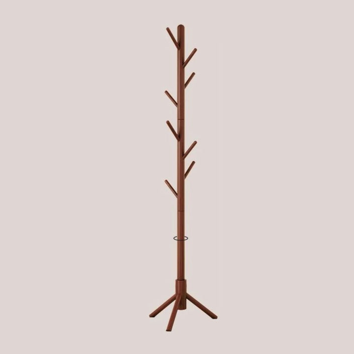 Wooden Coat Tree with 8 Hooks -Walnut