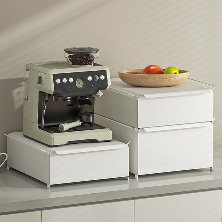 Coffee Machine Organizer with Pull-Out Drawer Countertop Storage Organizer