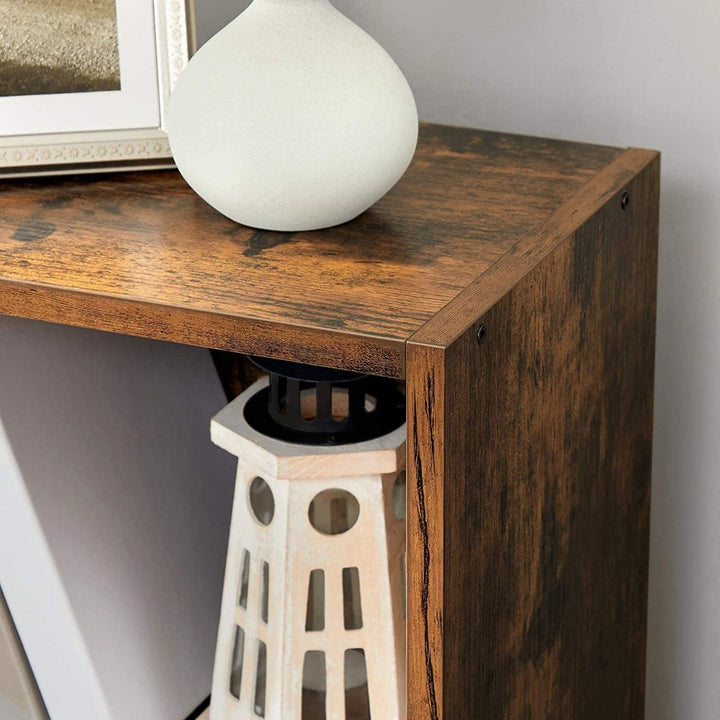 Rustic 4-Tier Bookshelf Storage Shelf