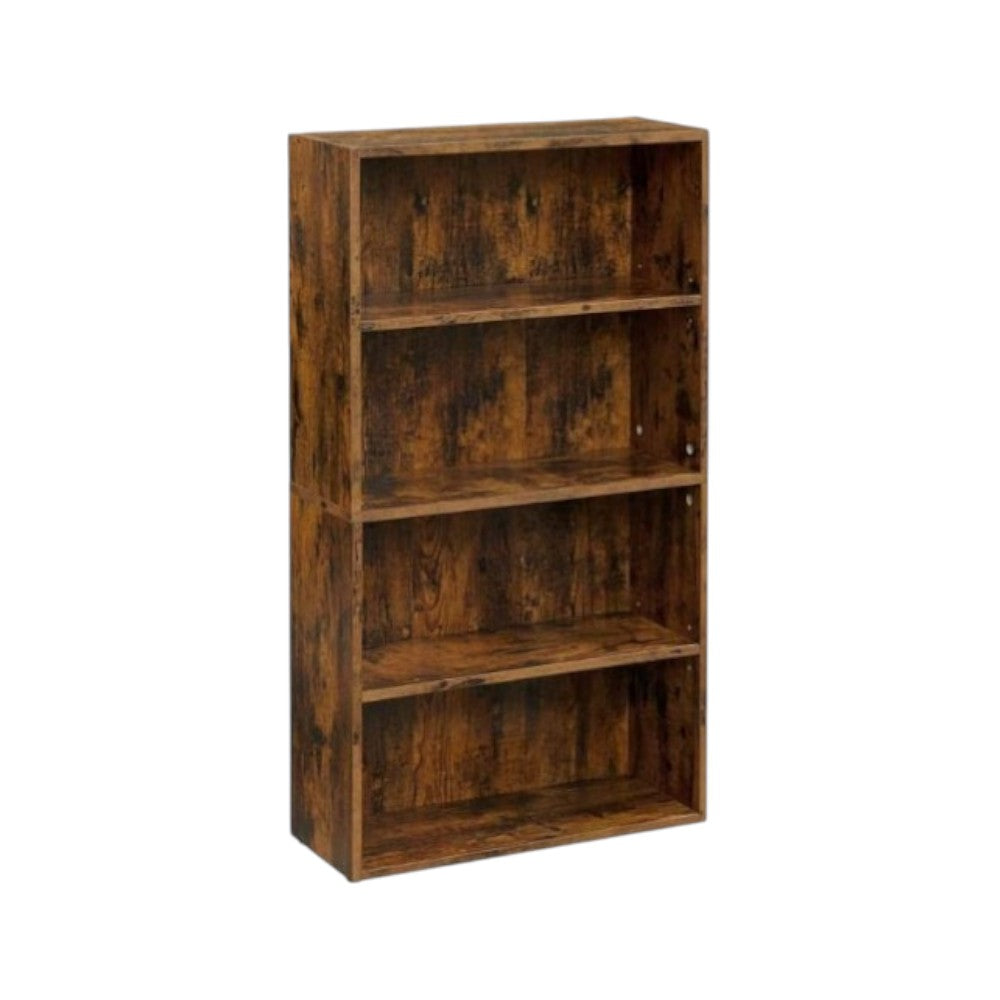 Rustic 4-Tier Bookshelf Storage Shelf
