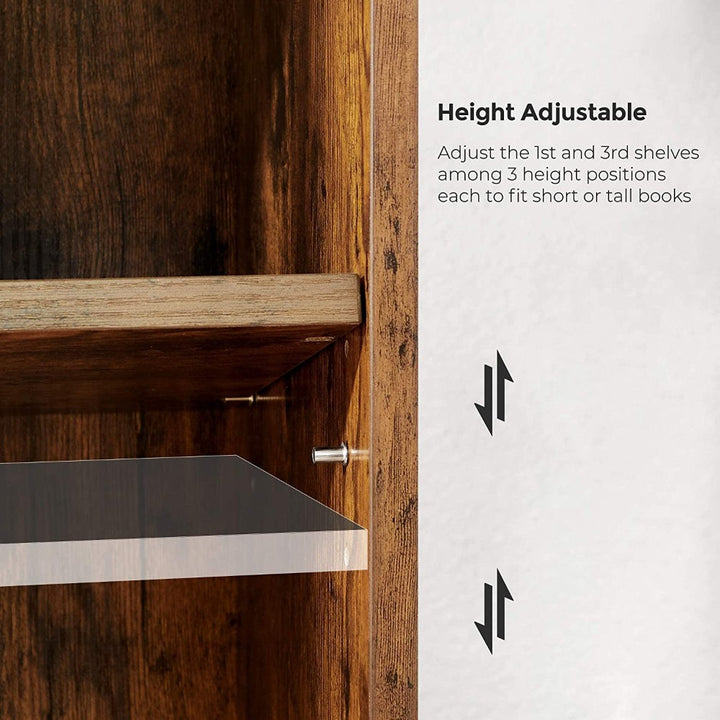 Rustic 4-Tier Bookshelf Storage Shelf