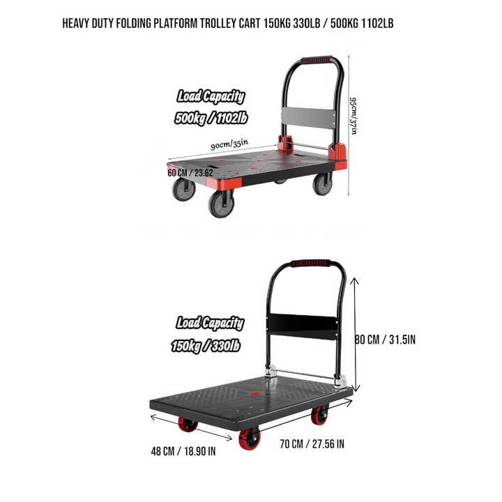 500kg Capacity Folding Platform Hand Truck