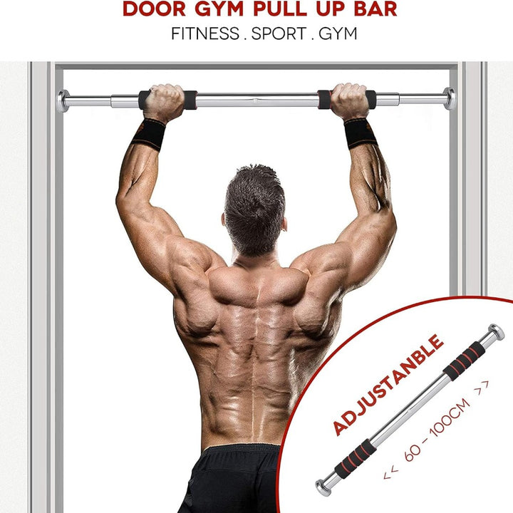 Adjustable Doorway Pull Up Bar 60–100cm for Home Fitness Training