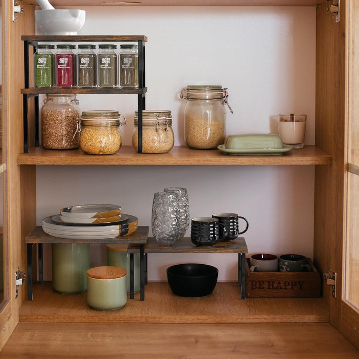 2 Pieces Stackable Countertop Organizer Shelf Set