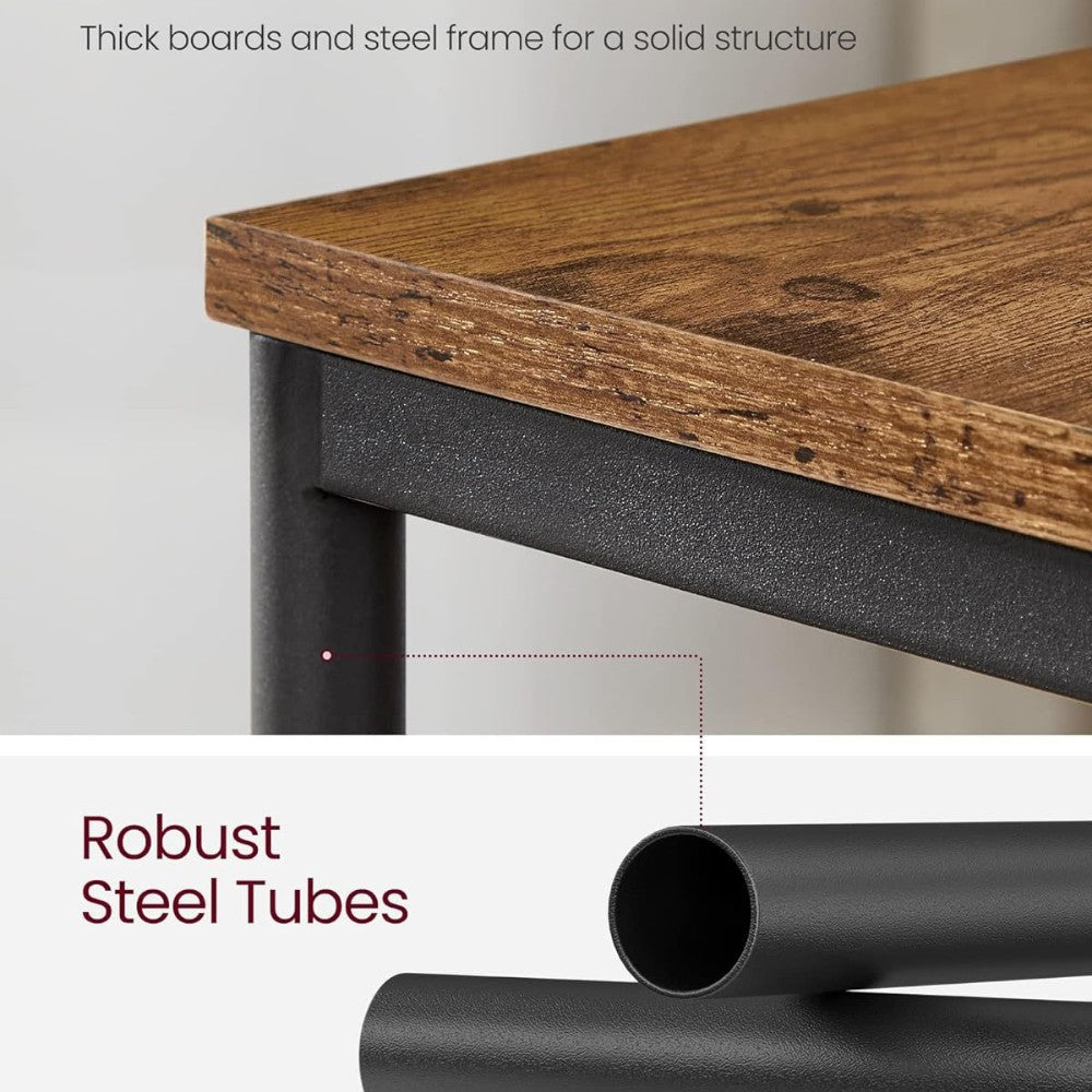 3 Tier Side Table with Storage Shelf Narrow End Table