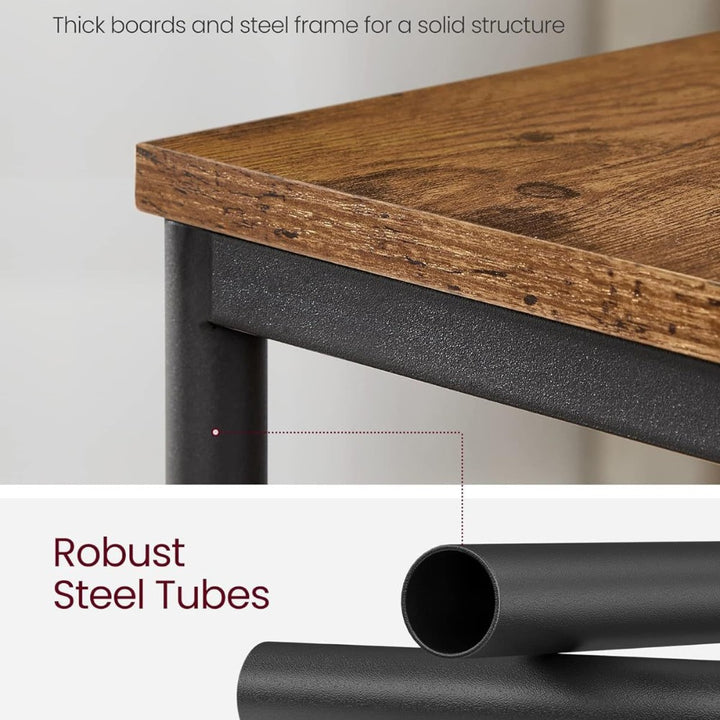 3 Tier Side Table with Storage Shelf Narrow End Table