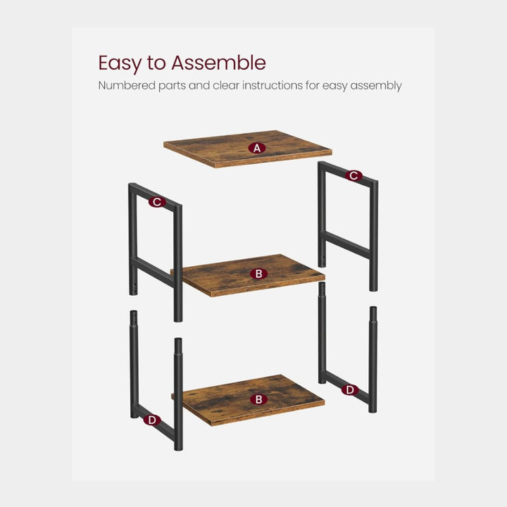3 Tier Side Table with Storage Shelf Narrow End Table