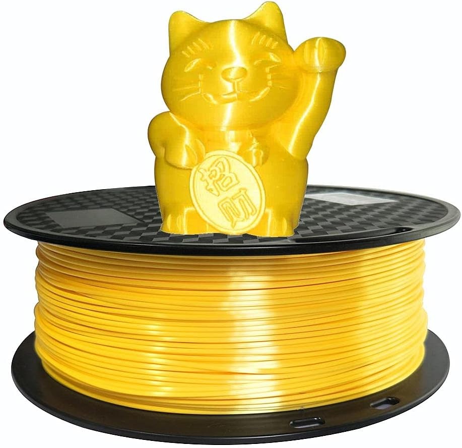 Silk PLA Filament 1.75mm 1KG for 3D Printer - Yellow