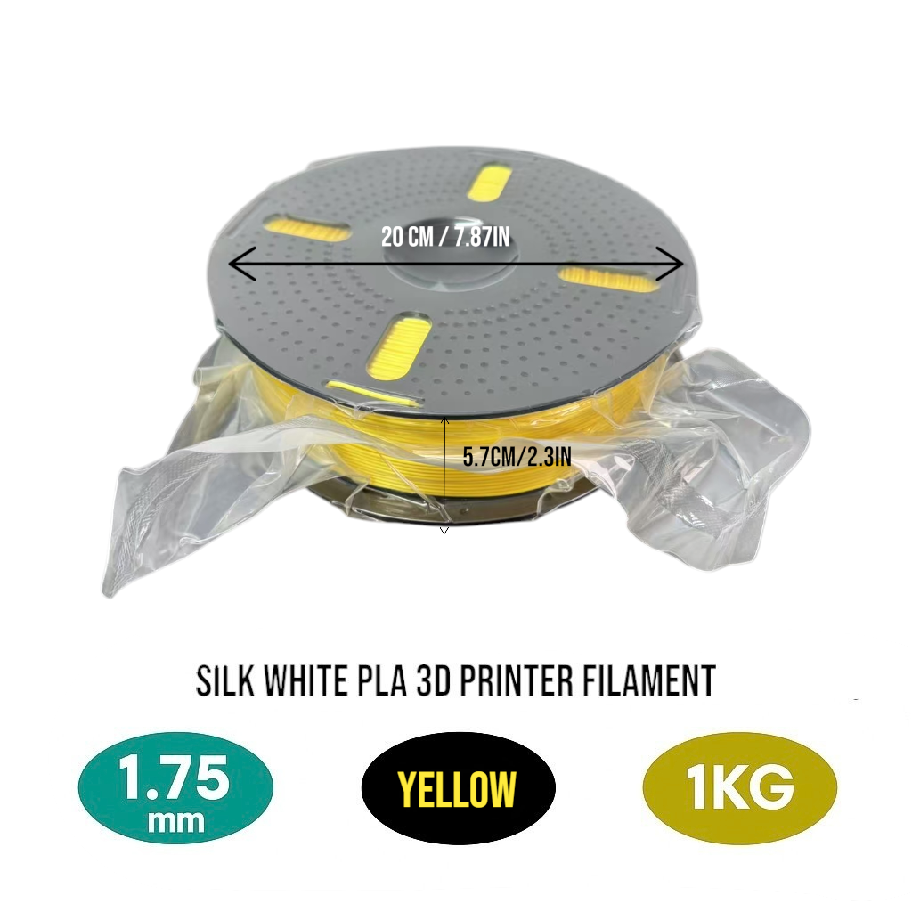 Silk PLA Filament 1.75mm 1KG for 3D Printer - Yellow