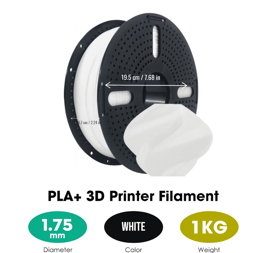 PLA+ Filament 1.75mm 1KG for 3D Printer - White