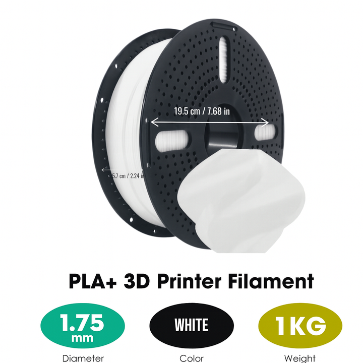 PLA+ Filament 1.75mm 1KG for 3D Printer - White