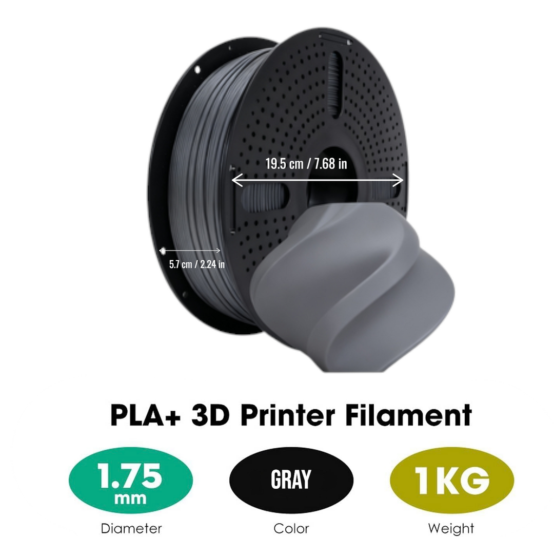 PLA+ Filament 1.75mm 1KG for 3D Printer - Gray