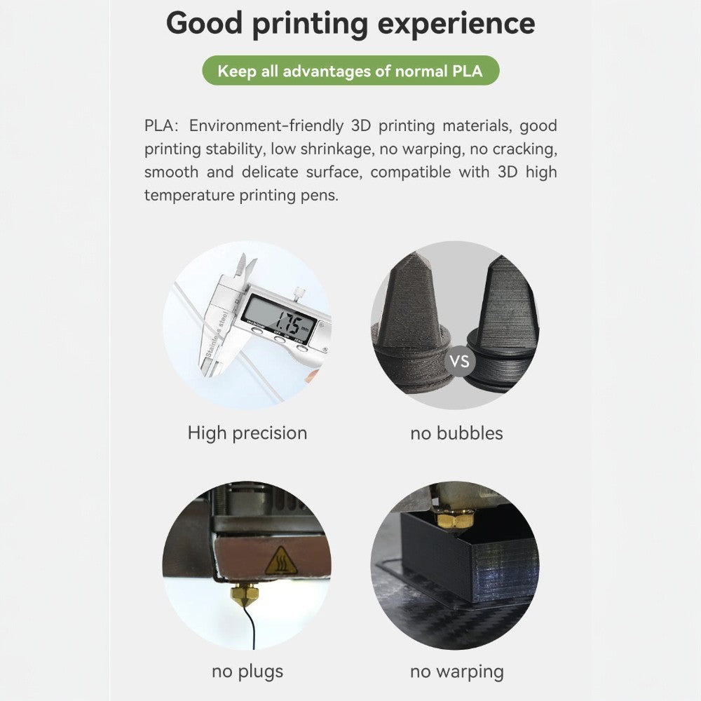 PLA+ Filament 1.75mm 1KG for 3D Printer - Gray