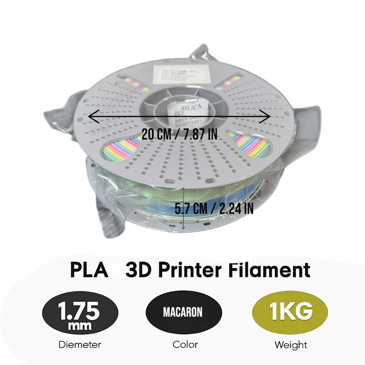 Silk PLA Filament 1.75mm 1KG for 3D Printer - Macaron
