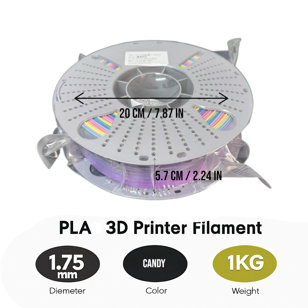 Silk PLA Filament 1.75mm 1KG for 3D Printer - Candy