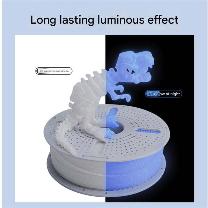 PLA Glow in the Dark Filament 1.75mm 1KG for 3D Printer - Glow Blue