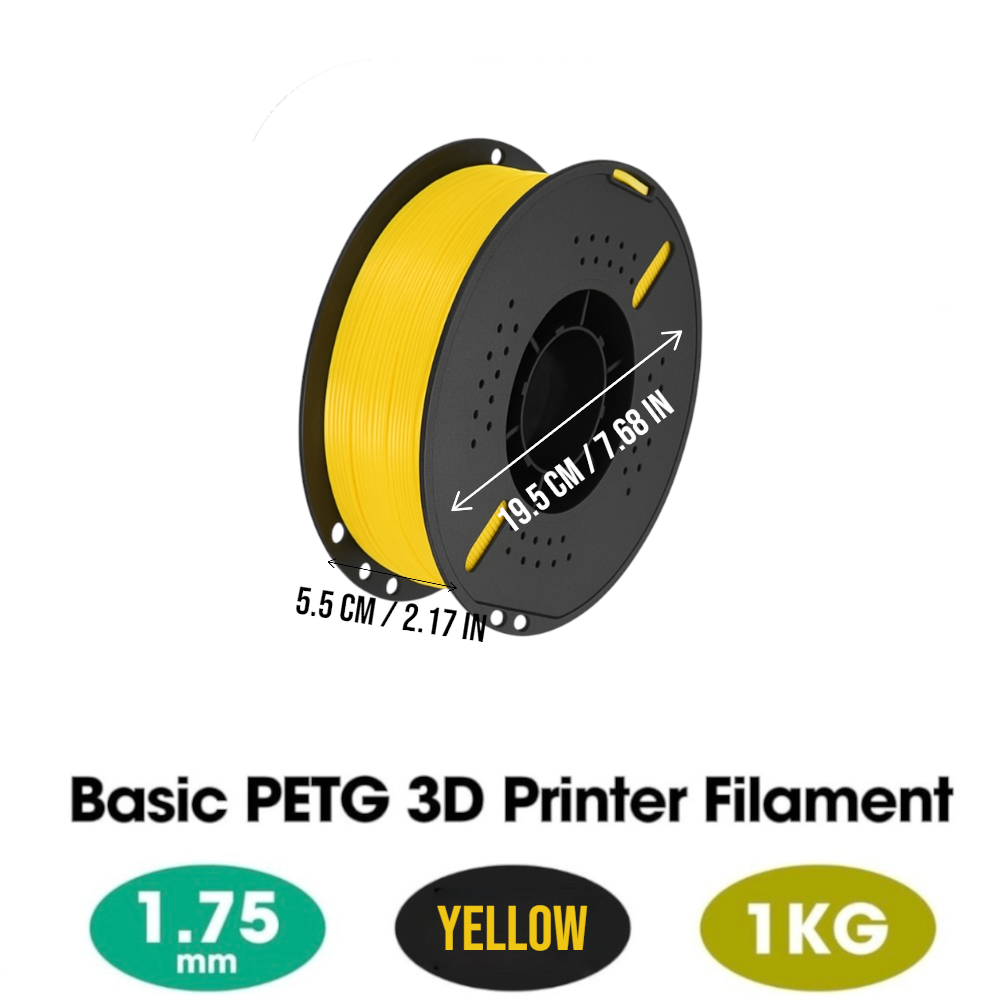 PETG 3D Printer Filament 1.75mm 1KG - Yellow