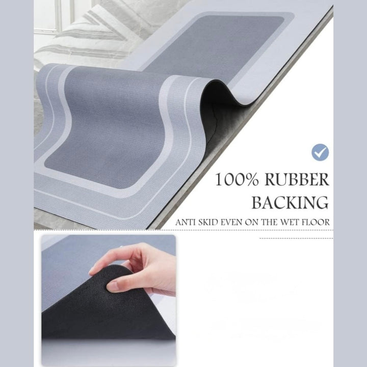 Quick-Dry Bath Mat with Rubber Backing 60¡_90cm