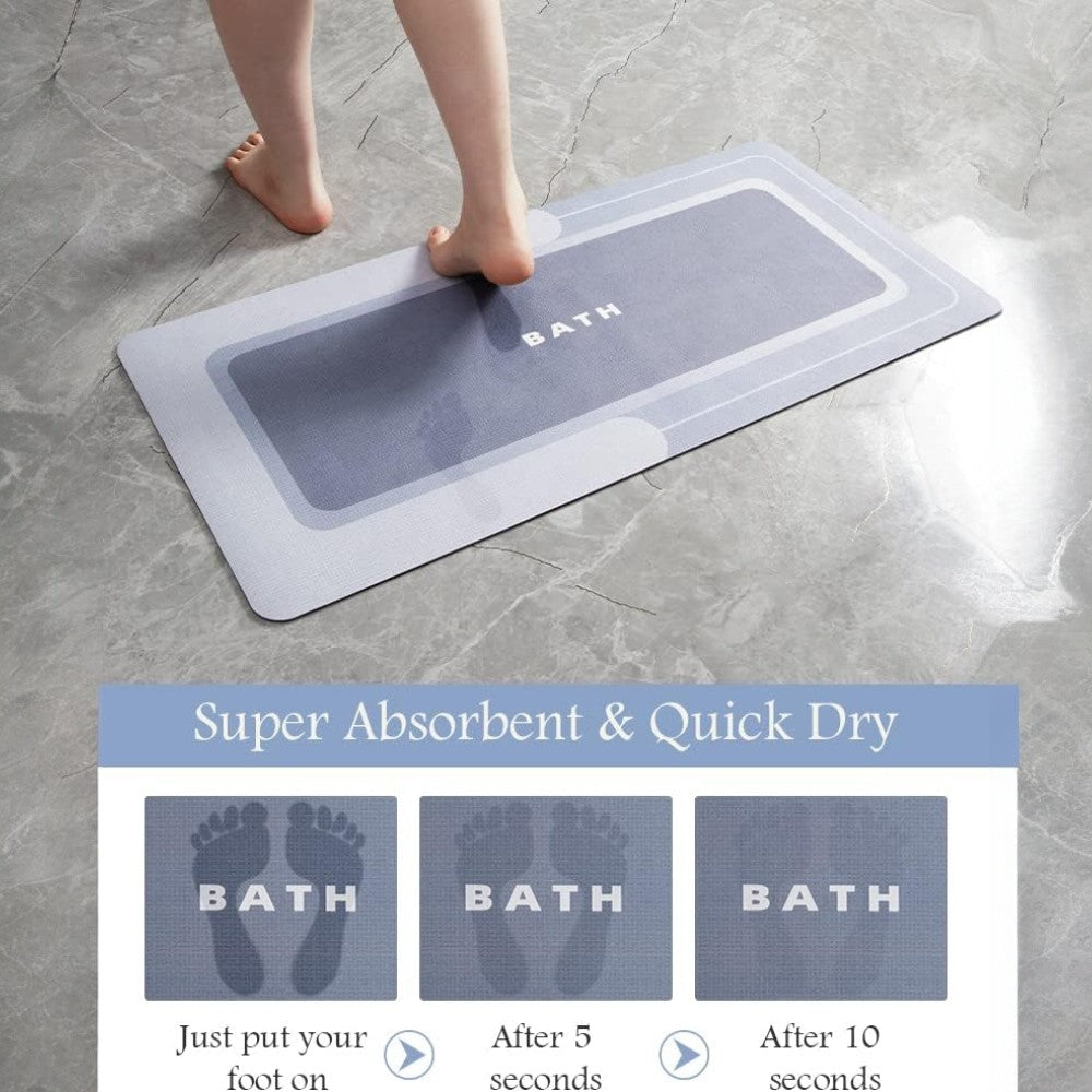 Quick-Dry Bath Mat with Rubber Backing 60¡_90cm