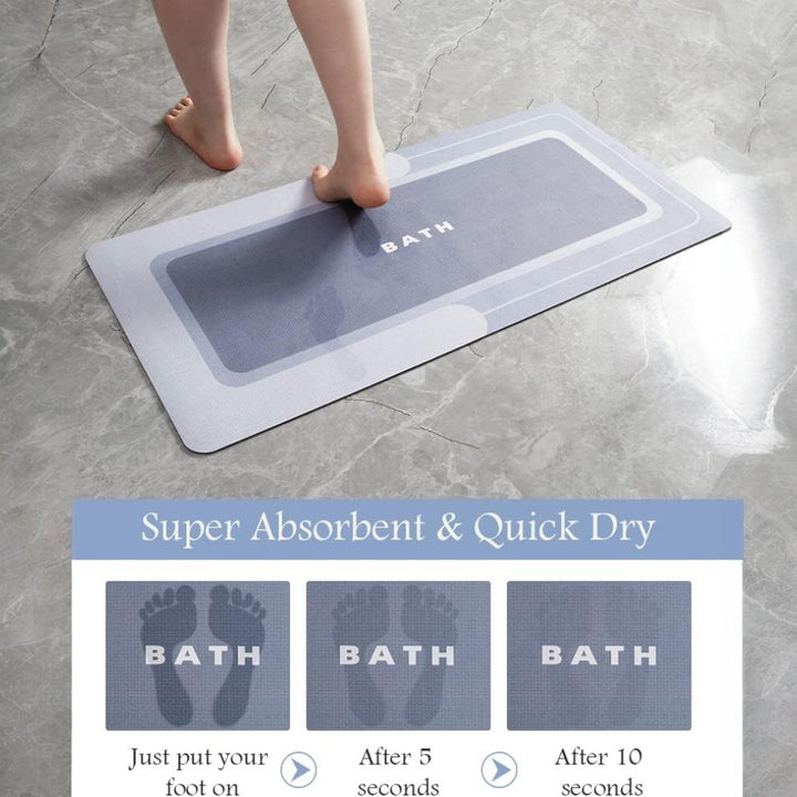 Quick-Dry Bath Mat with Rubber Backing 60¡_90cm