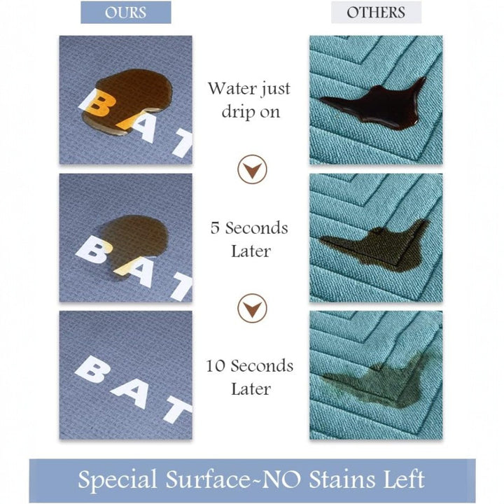 Quick-Dry Bath Mat with Rubber Backing 60¡_90cm