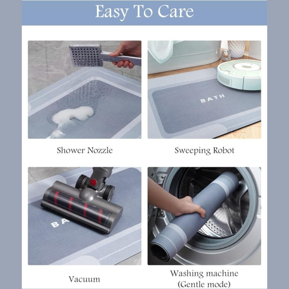 Quick-Dry Bath Mat with Rubber Backing 60¡_90cm