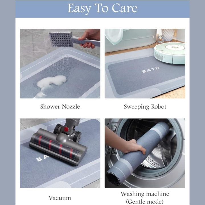 Quick-Dry Bath Mat with Rubber Backing 60¡_90cm