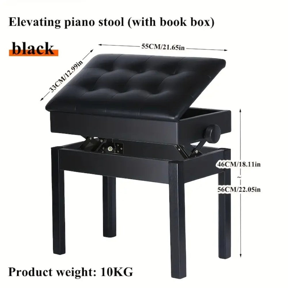 Adjustable Piano Bench with Storage