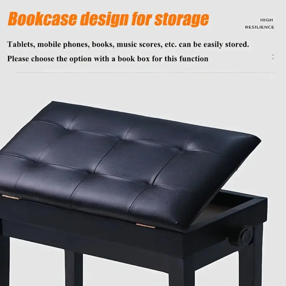 Adjustable Piano Bench with Storage