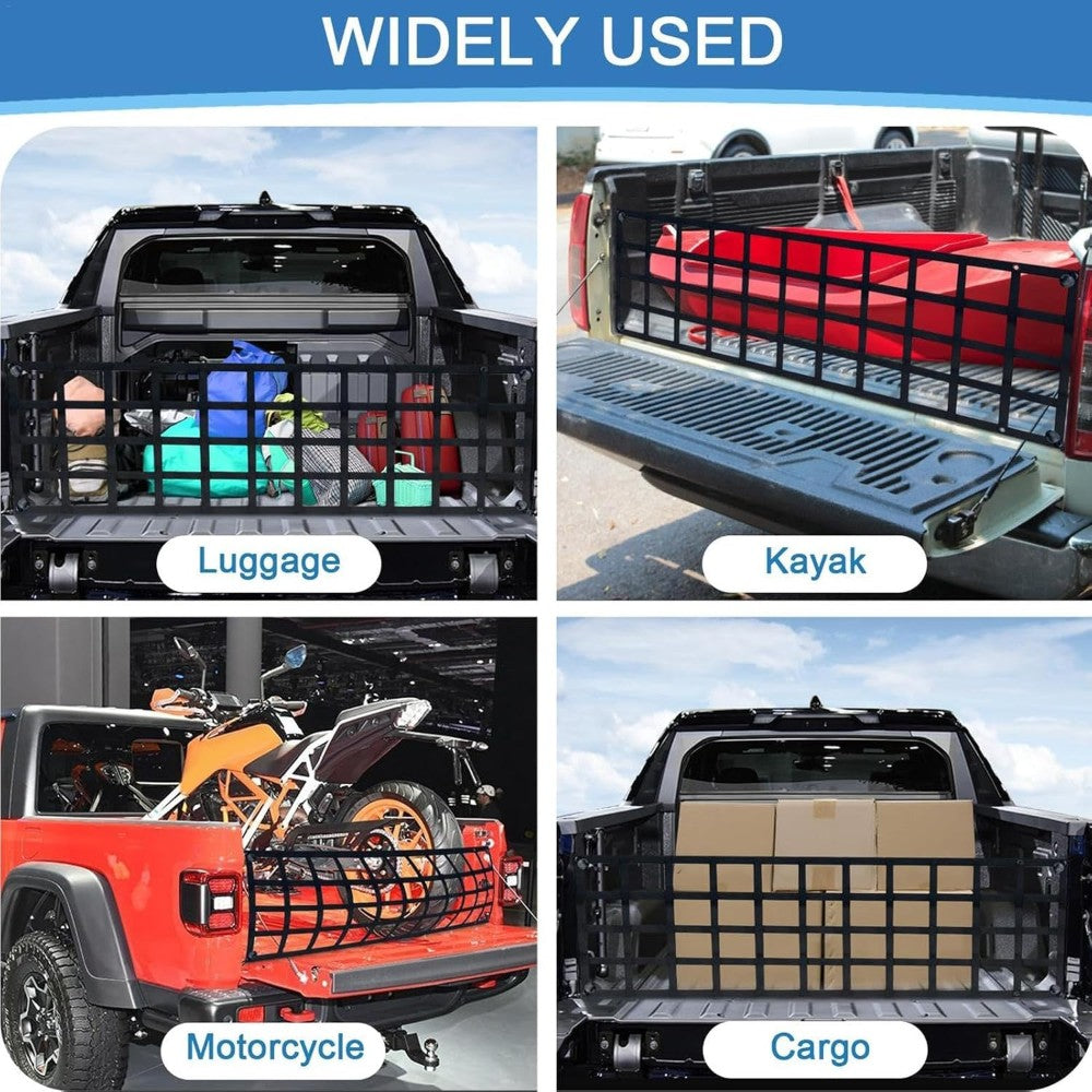 Truck Tailgate Cargo Net 152×46cm with Hooks and Elastic Buckles