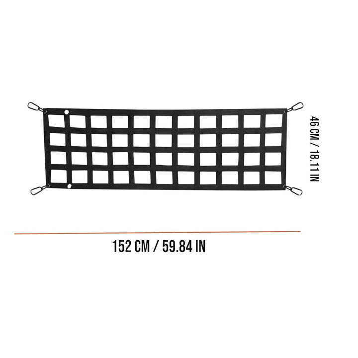 Truck Tailgate Cargo Net 152×46cm with Hooks and Elastic Buckles