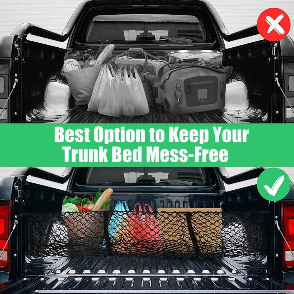 4-Pocket Cargo Net Organizer for Pickup Trucks