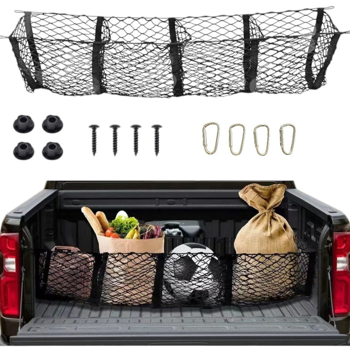 4-Pocket Cargo Net Organizer for Pickup Trucks