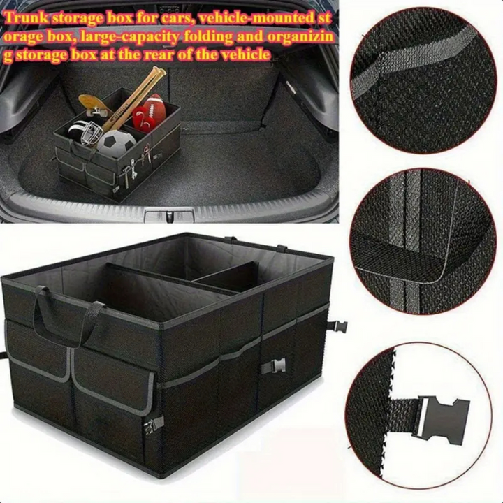 Car Trunk Organizer with Lid _ 60L Foldable Storage Box