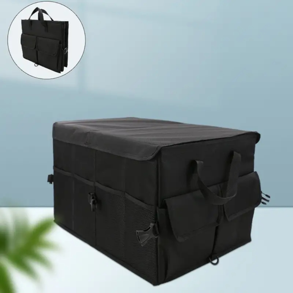 Car Trunk Organizer with Lid _ 60L Foldable Storage Box