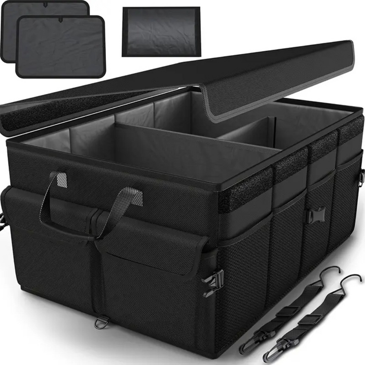 Car Trunk Organizer with Lid _ 60L Foldable Storage Box