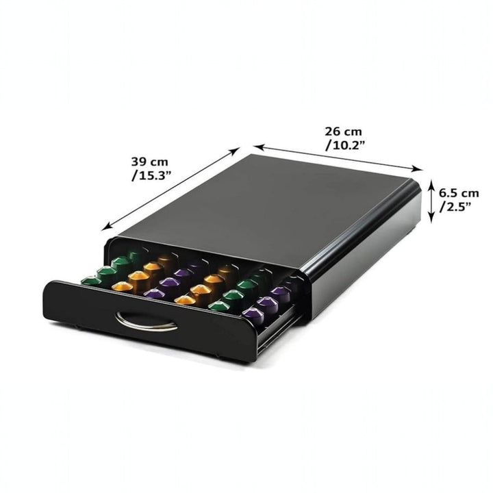 Coffee Capsule Drawer Organizer Steel Pod Storage for 60 Nespresso Capsules