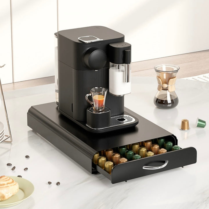 Coffee Capsule Drawer Organizer Steel Pod Storage for 60 Nespresso Capsules