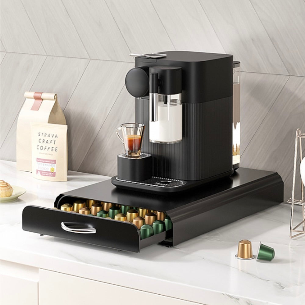 Coffee Capsule Drawer Organizer Steel Pod Storage for 60 Nespresso Capsules