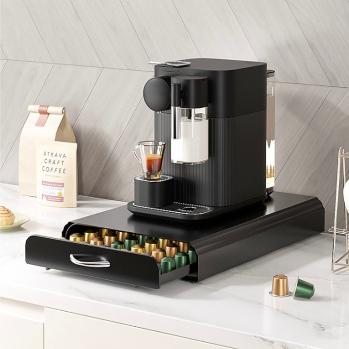 Coffee Capsule Drawer Organizer Steel Pod Storage for 60 Nespresso Capsules