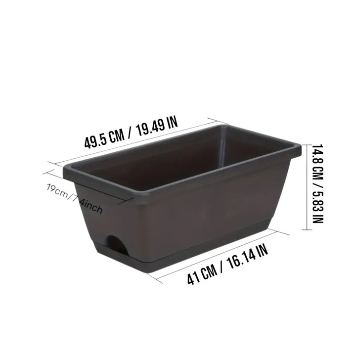 10 Pack 15L Rectangular Planter Box Set With Drainage Tray