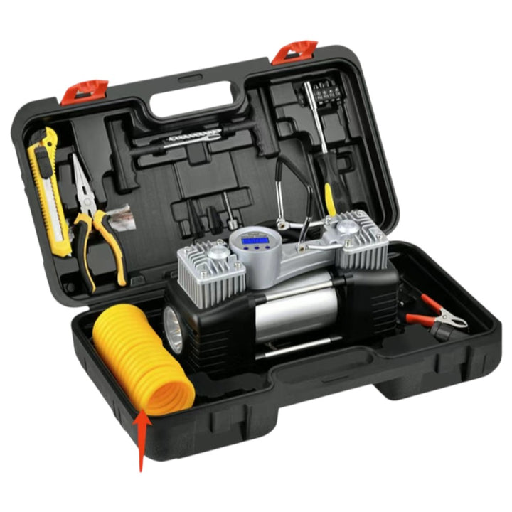 12V Portable Dual-Cylinder Car Air Compressor With Case