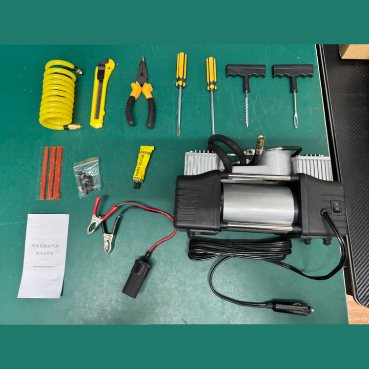 12V Portable Dual-Cylinder Car Air Compressor With Case